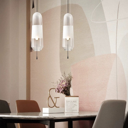 Suspension design LED avec abat-jour en verre Favia - vue 5 sur 10