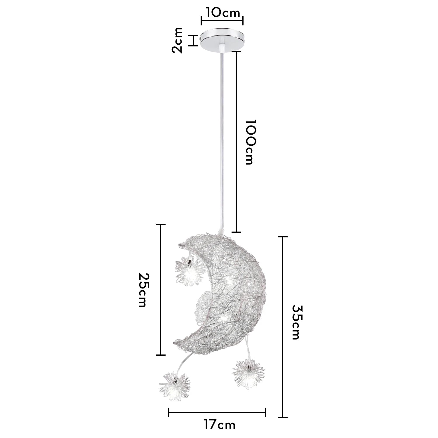 lustre led romantique moderne en forme de lune et étoile - vue 12 sur 14