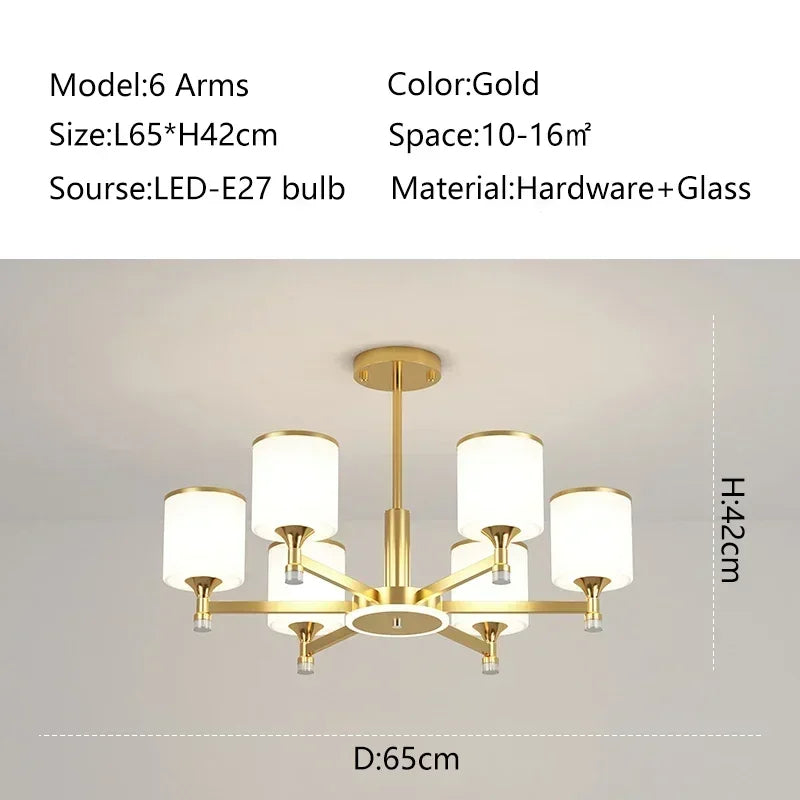 suspension moderne en verre doré et noir pour intérieur élégant - vue 16 sur 17