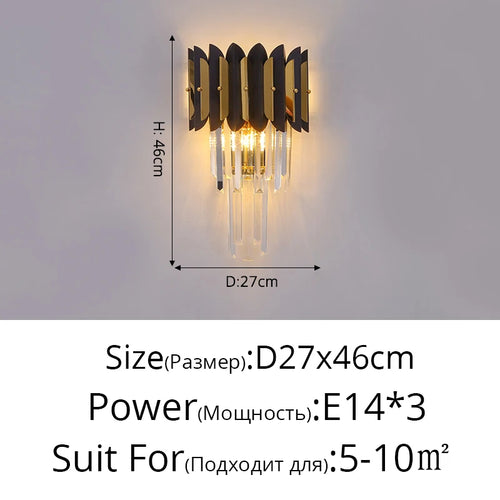 applique murale en cristal post-modernes style nordique simple - vue 12 sur 14