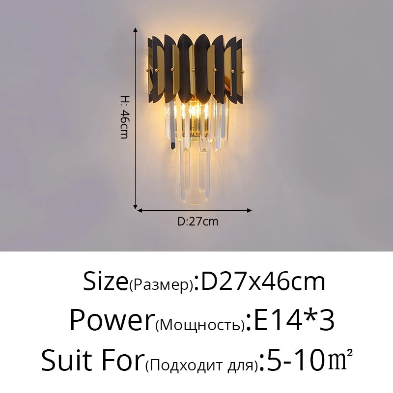 applique murale en cristal post-modernes style nordique simple - vue 12 sur 14