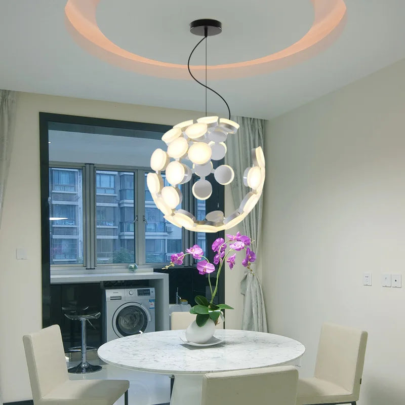 Danish Designer Big Globle Pendant Lamp Modern Suspension Hanging Light for Living Room - vue 4 sur 8