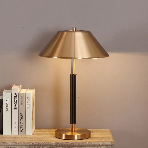 Nordic Copper Table Lamp with Changeable Bulb Led Desk Light for Bedroom Living Room - vue 6 sur 7