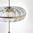 suspension design post-moderne en verre effet ondulation luxe