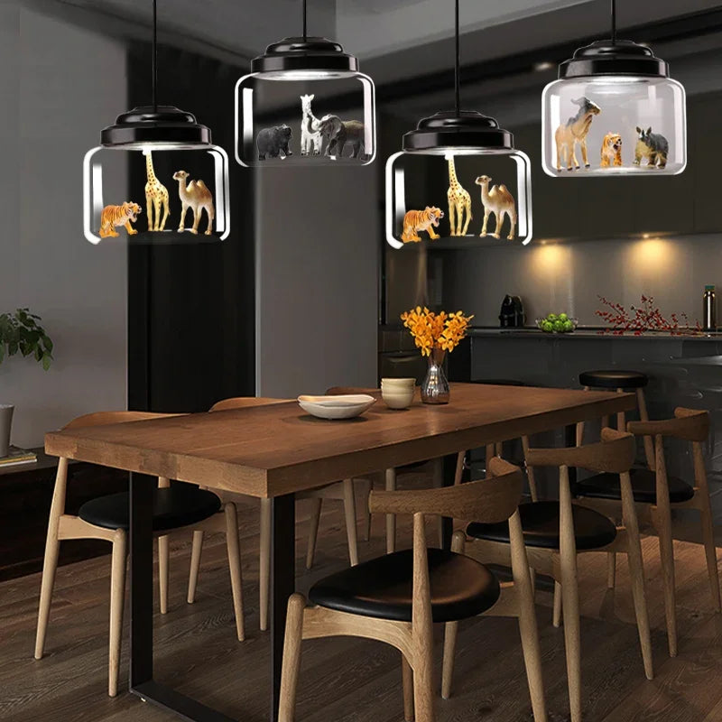 suspension LED design moderne en forme d'animal pour décoration intérieure - vue 4 sur 12