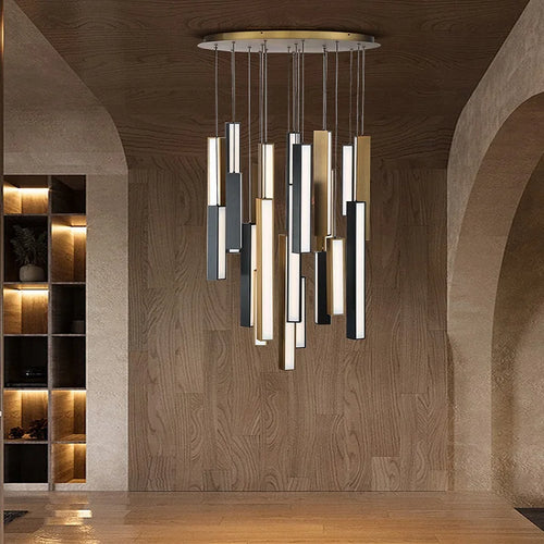 lustre nordique led en acier inoxydable pour restaurant - vue 5 sur 10