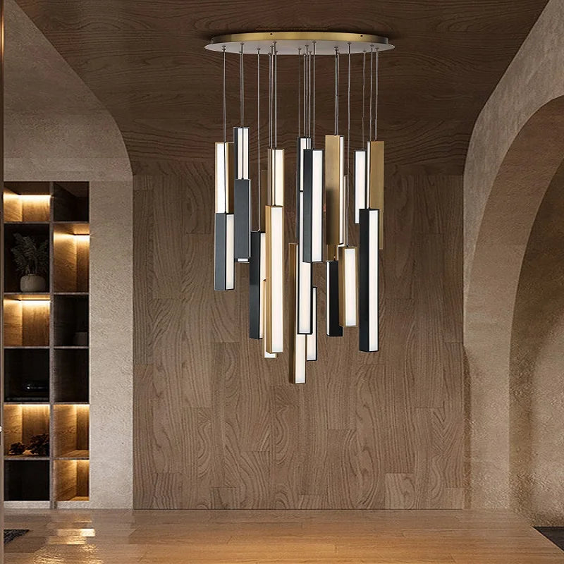 lustre nordique led en acier inoxydable pour restaurant - vue 4 sur 10