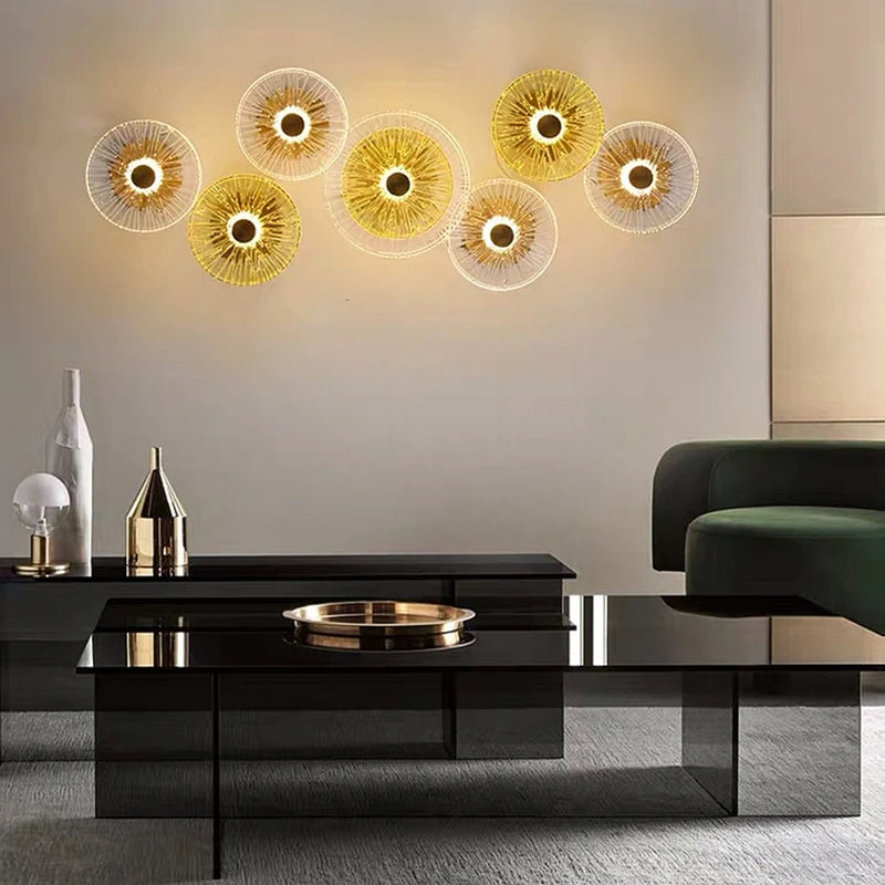 Nordique créatif LED verre applique moderne Simple combinaison applique salon chambre Restaurant luxe décoration applique murale - vue 3 sur 12