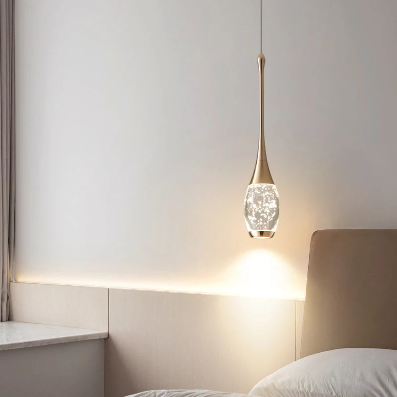 lustre de chevet de luxe en cristal suspendu à tête unique - vue 6 sur 11