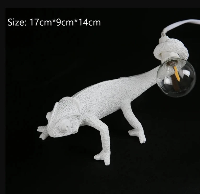 lampe de table led mignon lézard nordique en résine - vue 10 sur 11