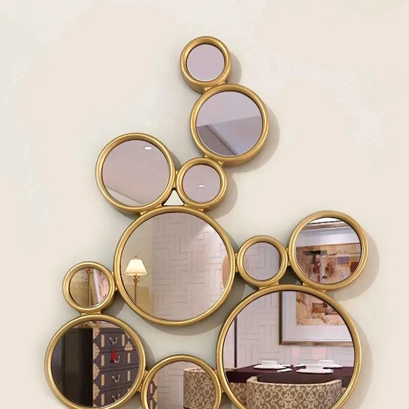 décoration murale en résine en forme de soleil avec miroir suspendu - vue 4 sur 7