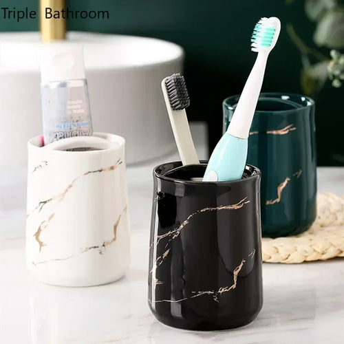 porte-brosse à dents en céramique design pour salle de bain - vue 5 sur 15