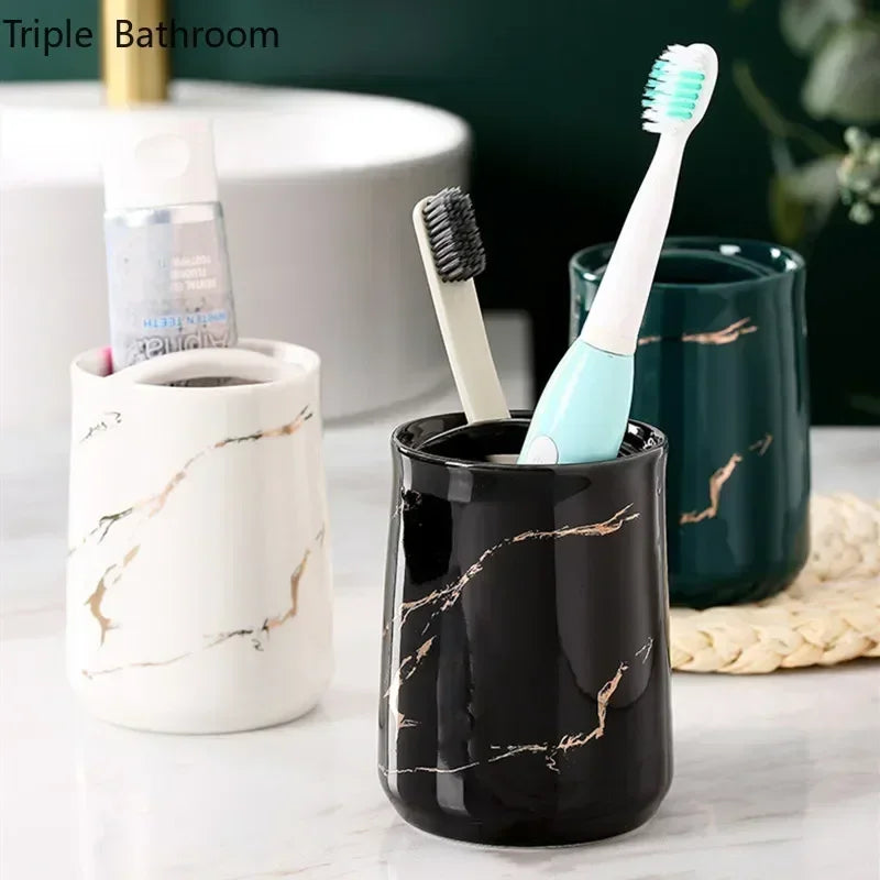 porte-brosse à dents en céramique design pour salle de bain - vue 4 sur 15