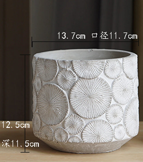 moule silicone pot fleurs béton motif vintage grand format - vue 13 sur 15