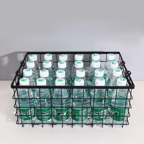 panier de rangement multifonctionnel en fer noir pour bureau - vue 2 sur 6