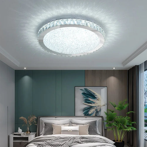 plafonnier led rond en cristal k9 design nordique luxueux romantique et chaleureux - vue 2 sur 28