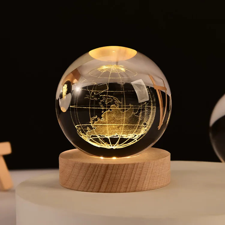 boule de cristal 3D système solaire gravé cadeau décoratif - vue 15 sur 32