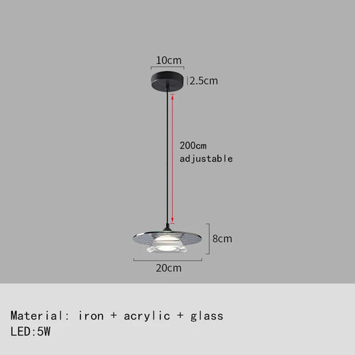 suspension led design moderne en verre et cuivre avec cordon réglable - vue 9 sur 9