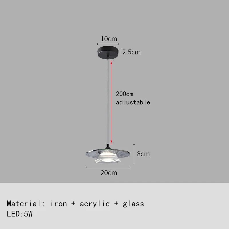 suspension led design moderne en verre et cuivre avec cordon réglable - vue 8 sur 9