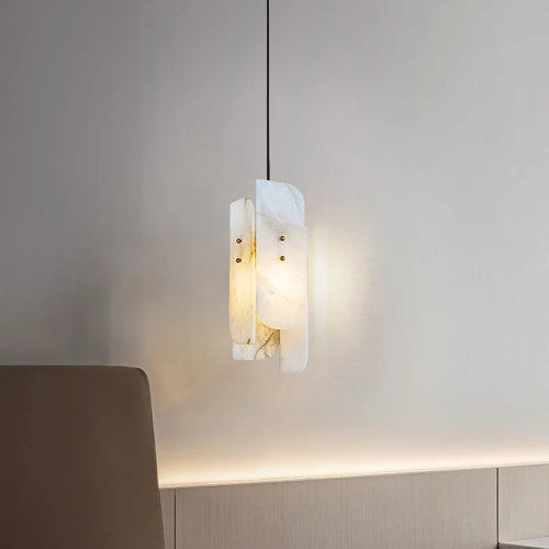 suspension en marbre véritable avec fil de cuivre réglable - vue 4 sur 7