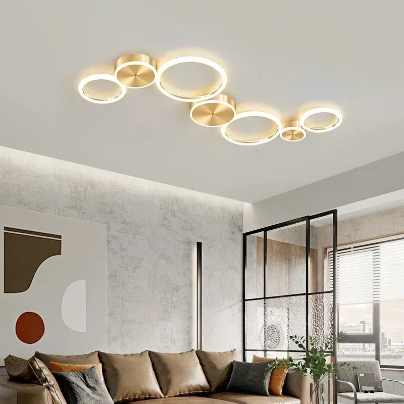 lustre moderne en aluminium avec leds pour intérieur - vue 5 sur 12