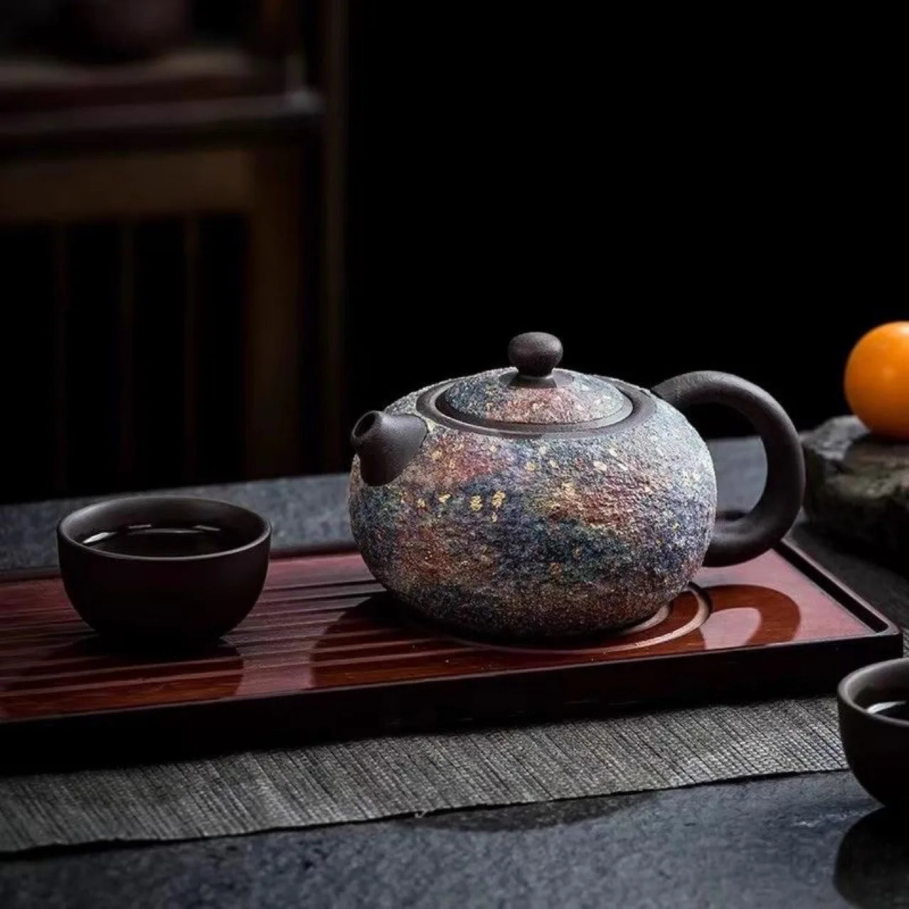 Théière xishi artisanale céramique style rétro chinois coffret - vue 4 sur 7