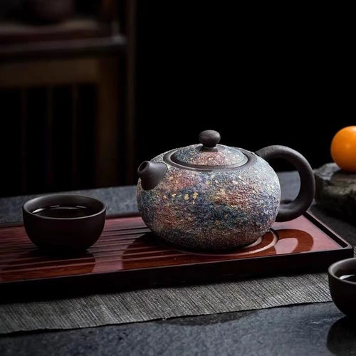 Théière xishi artisanale céramique style rétro chinois coffret - vue 5 sur 7