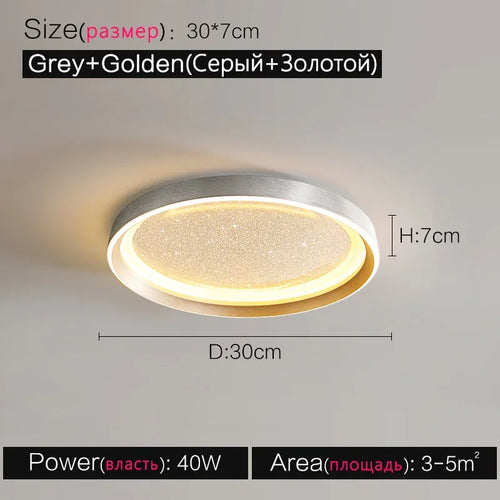 Modern Lights Round Ceiling Lamp Starry Sky Bedroom Lustre Simple Balcony Lampara Porch Creative Personality Room Chandeliers - vue 10 sur 9