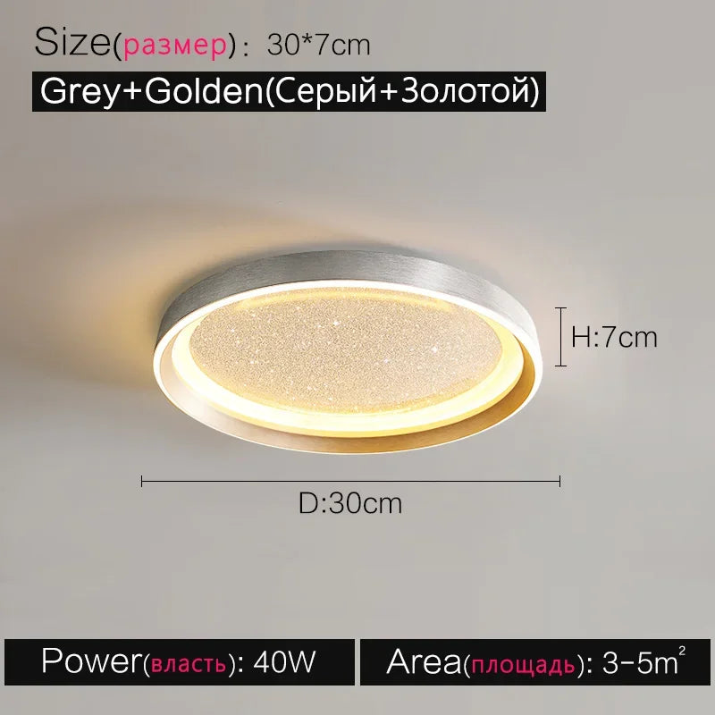 Modern Lights Round Ceiling Lamp Starry Sky Bedroom Lustre Simple Balcony Lampara Porch Creative Personality Room Chandeliers - vue 9 sur 9