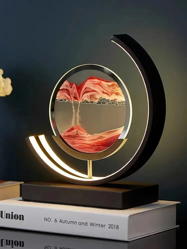 lampe à poser LED art sable pour décoration intérieure dynamique - vue 2 sur 16