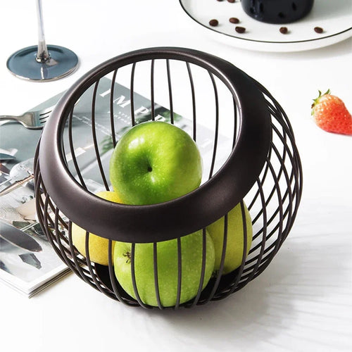 assiette de rangement en fer pour fruits et collations - vue 5 sur 7