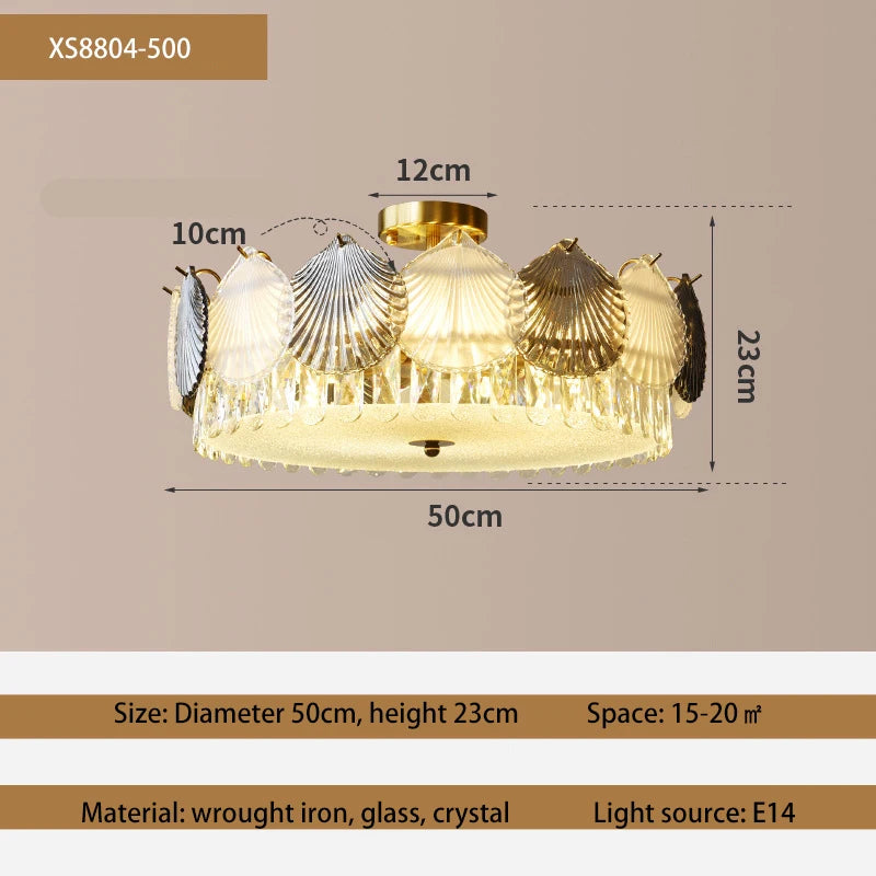 lustre design moderne cristal français led créatif - vue 8 sur 9
