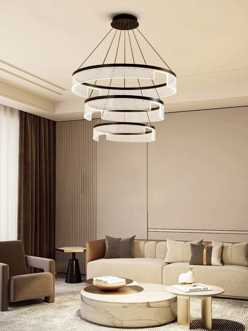 Circular Acrylic Living Room Pendant Light, Pendant Lamp Chandelier, Hanging Light Fittings, Hanging Light Pendant Lamp - vue 6 sur 10