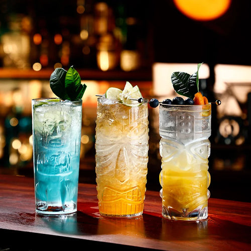Mug tiki en verre style bar exotique cocktail - vue 5 sur 7