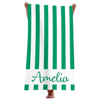 serviette de plage rayée personnalisée microfibre absorbante été