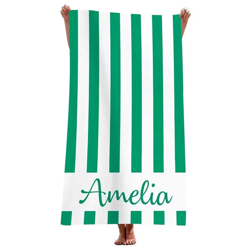 serviette de plage rayée personnalisée microfibre absorbante été