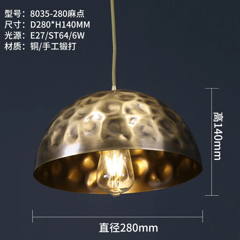 lustre décoratif chinois en cuivre pour ambiance zen - vue 7 sur 14