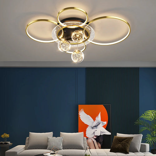 plafonnier moderne en forme d'anneaux décoratif pour intérieur - vue 2 sur 7
