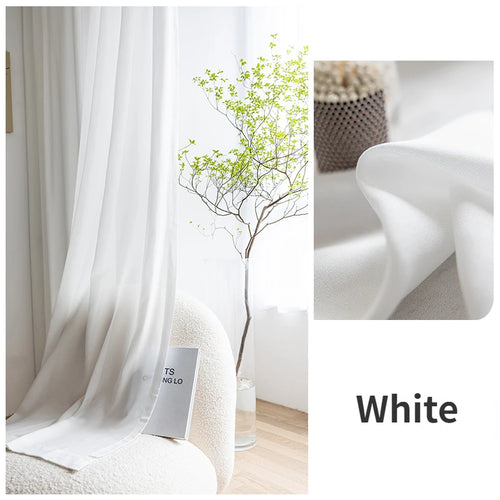 Rideau minimaliste translucide plissé isolant pour salon chambre - vue 8 sur 10