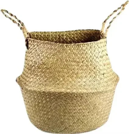 panier pliable en rotin pour rangement et décoration - vue 7 sur 11