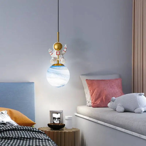 suspension astronautes design nordique luminaire décoratif intérieur - vue 3 sur 9