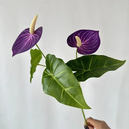 fleurs artificielles anthurium pour décoration de fête et vacances - vue 12 sur 16
