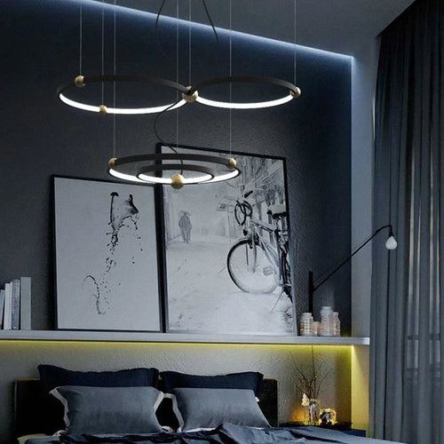 suspension à LED en anneau rond pour décoration moderne - vue 4 sur 8
