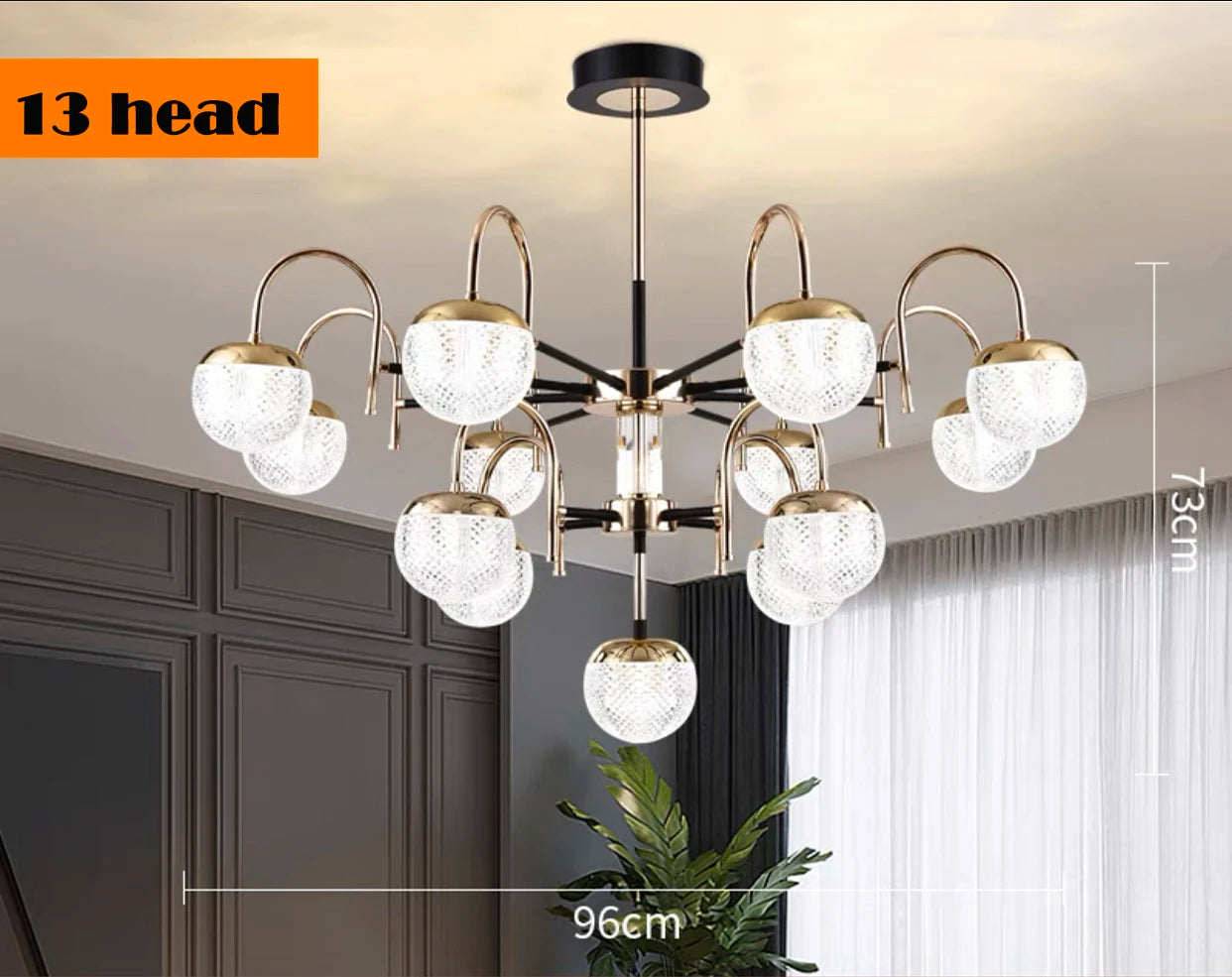 lustre moderne en fer forgé pour décoration intérieure - vue 8 sur 9