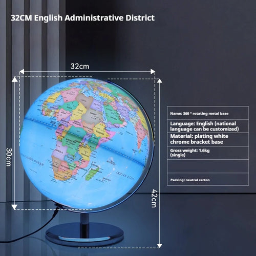 globe terrestre lumineux rotatif 360 et 720 pour enfants fournitures scolaires - vue 14 sur 18
