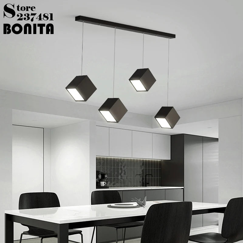 suspension moderne à LED géométrique en acrylique design minimaliste - vue 3 sur 12