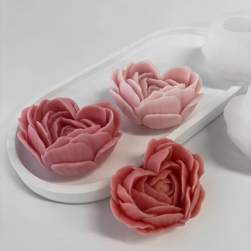 moule à fleurs d'amour en silicone pour bougies et savon DIY - vue 4 sur 9