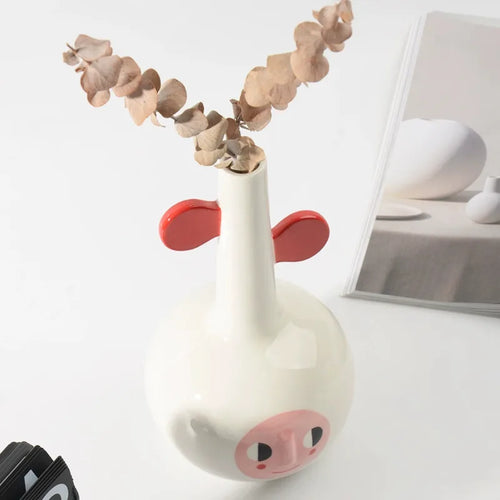 vase en céramique nordique design pour fleurs séchées décoration intérieure - vue 2 sur 6