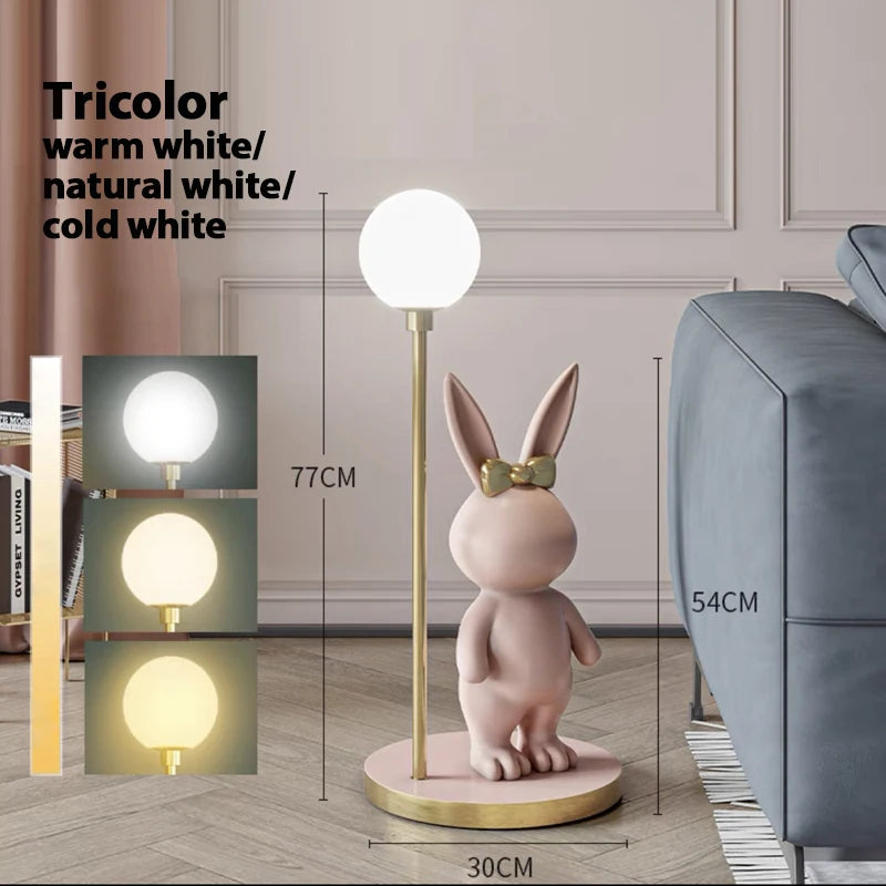 lampadaire nordique design lapin pour chambre enfant - vue 10 sur 11