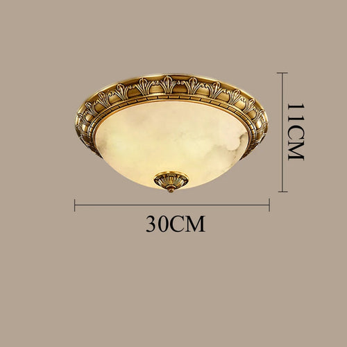 plafonnier led vintage europe sculpter en cuivre espagnol marbre - vue 9 sur 8